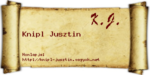Knipl Jusztin névjegykártya